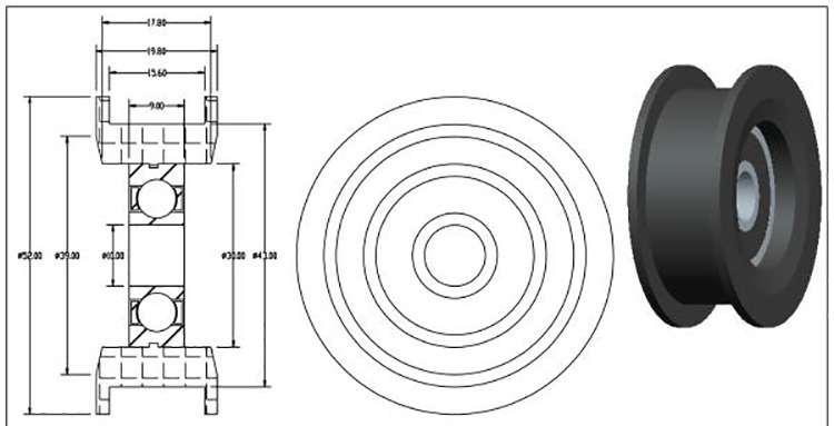 Pulley roller bearing drawing 