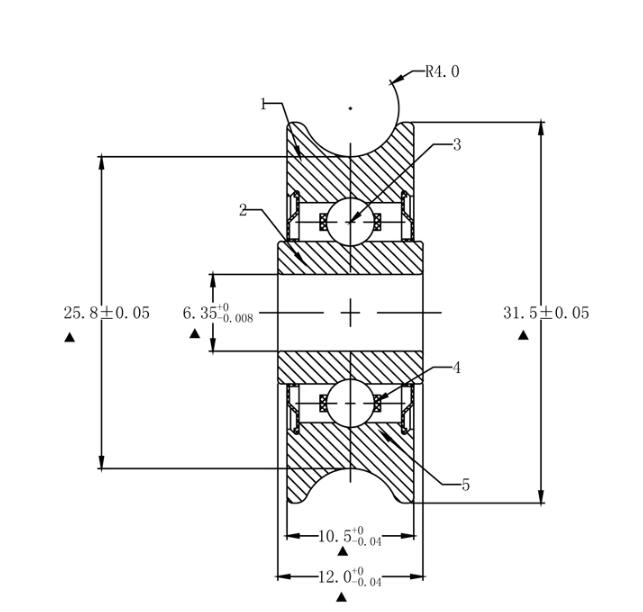 608 bearing drawing 